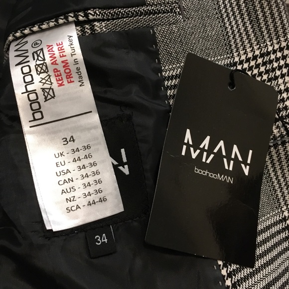NWT, boohoo Man plaid blazer size 34 - Picture 12 of 15